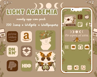 Light Academia Cozy Beige App Icons Book Lover Vintage Aesthetic App Icons Pack Iphone Wallpaper Brown  Moody Widgets