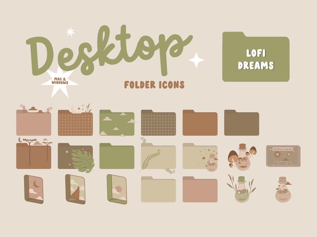 Retro Lofi Dreams Desktop Organizer Wallpaper Desktop Icons for Mac ...