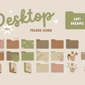 レトロ Lofi Dreams デスクトップオーガナイザー壁紙 Mac、Windows 用デスクトップアイコン