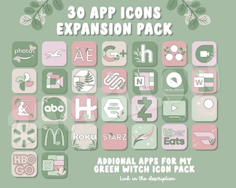 Aesthetic Icons iOS 14 15 iPhone App Covers Floral App Icons, Pastel Aesthetic iPhone Icons for iOS 14 Hand Drawn Expansion Pack