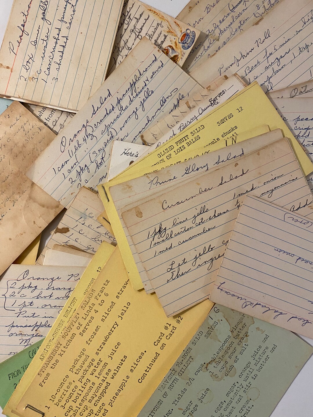 Old Recipe Cards , Vintage Recipe Cards, Antique Paper Ephemera