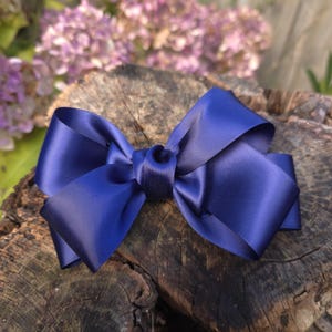 Large Satin Hair Ribbon Clip
