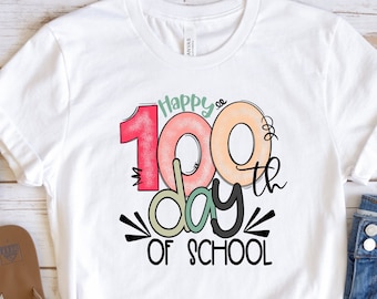 Girls 100th Day of School Shirt 100 Days T-shirt 100th - Etsy