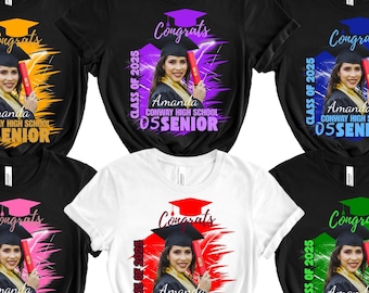 Congrats Custom Photo Graduation Shirt, Class Of 2025 Shirt, Senior Shirts, Custom Graduation Shirts, Graduate Shirt, Family Matching Shirts