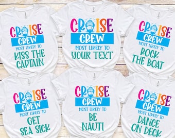 Chemise d'équipage de croisière la plus probable, Chemise croisière la plus probable, Chemise croisière familiale assortie, Chemises croisière de groupe, Chemises croisière, Chemise vacances