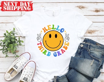 Hello Third Grade Shirt, Teacher Gift for 3rd Grade, Third Grade Teacher Tshirt, Back to School Shirt, Third Grade Teacher Gift Shirts