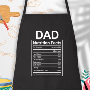 Dad Nutrition Facts Apron, Nutrition Fact, Father&#39;s Day Apron, Humorous Apron, Best Gift For Dad, Gift for Dad, Nutritional Facts Apron