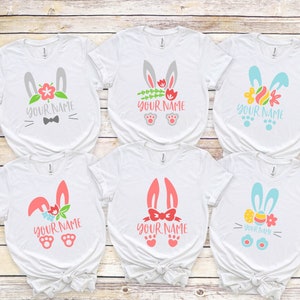 Personalized Name Bunny Shirt, Custom Easter Shirt, Kids Easter Shirt, Custom Bunny Family Shirt, Family Easter Shirt, Cute Bunny Shirt