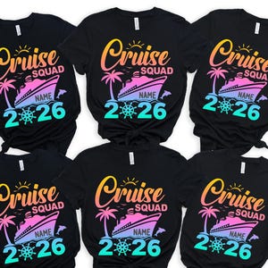 Personalized Colorful Cruise Squad 2026 Shirt, Cruise Squad Shirt, 2026 Cruise Shirt, Birthday Cruise Shirt, Family Custom Cruise Shirt imagem 1