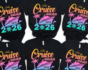 Personalized Colorful Cruise Squad 2026 Shirt, Cruise Squad Shirt, 2026 Cruise Shirt, Birthday Cruise Shirt, Family Custom Cruise Shirt