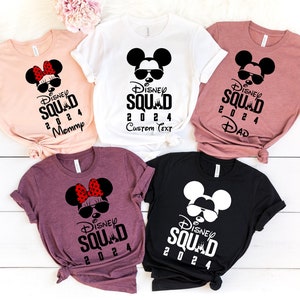 Disney Sunglasses Squad 2024 Shirt, Personalized Disney Vacation Shirt, Custom Disney Shirt, Disney Squad Shirt, Disneyland, Disney Trip Tee