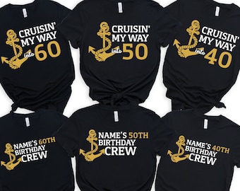 Personalized Birthday Cruise Squad Shirt, Customizable Name and Age Birthday Cruise Shirt, Cruise Shirt, Family Birthday Cruise Shirt