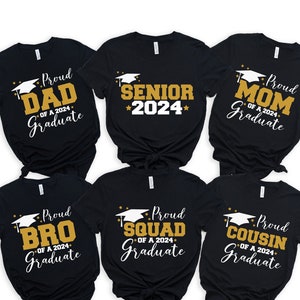 Custom Proud Graduate Family Shirt, Graduation Matching Family Shirt, Senior 2024 T-Shirt, Graduation, Class of 2024 Shirt, Graduation Party