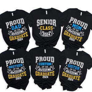 Personalized Proud Graduate Family Shirt, Graduation Matching Family Shirt, Senior 2024 Shirt, Class of 2024 Shirt, Graduation Party