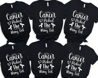 Chemise fille Cancer a choisi la mauvaise, Chemise lutte contre le cancer, Le cancer suce, Chemise Cancer, Chemise survivant du cancer, Sensibilisation au cancer, Guérir le cancer