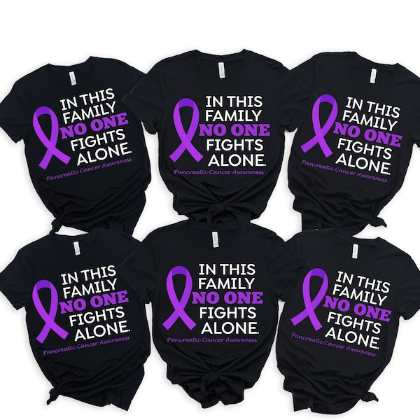 In This Family No One Fights Alone Shirt, Pancreatic Cancer Awareness Shirt, Pancreatic Cancer Family Team Support Shirt, Pancreatic Cancer