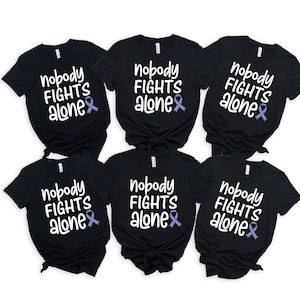 Nobody Fights Alone Shirt, Stomach Cancer Awareness Shirt, Stomach Cancer Support Shirt, Periwinkle Ribbon Shirt, Stomach Cancer Shirt