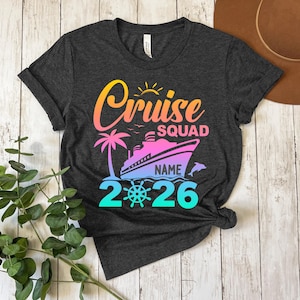Personalized Colorful Cruise Squad 2026 Shirt, Cruise Squad Shirt, 2026 Cruise Shirt, Birthday Cruise Shirt, Family Custom Cruise Shirt imagem 3