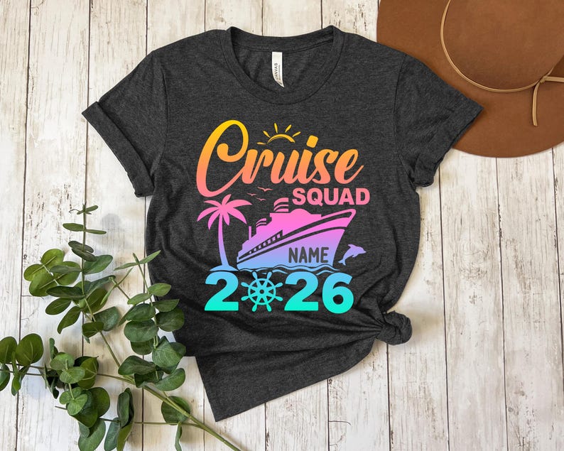 Personalized Colorful Cruise Squad 2026 Shirt, Cruise Squad Shirt, 2026 Cruise Shirt, Birthday Cruise Shirt, Family Custom Cruise Shirt imagem 3