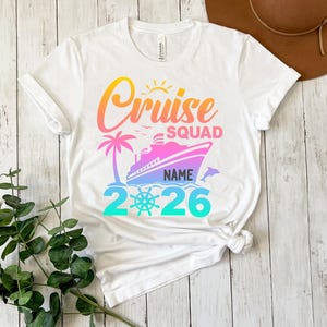 Personalized Colorful Cruise Squad 2026 Shirt, Cruise Squad Shirt, 2026 Cruise Shirt, Birthday Cruise Shirt, Family Custom Cruise Shirt imagem 4