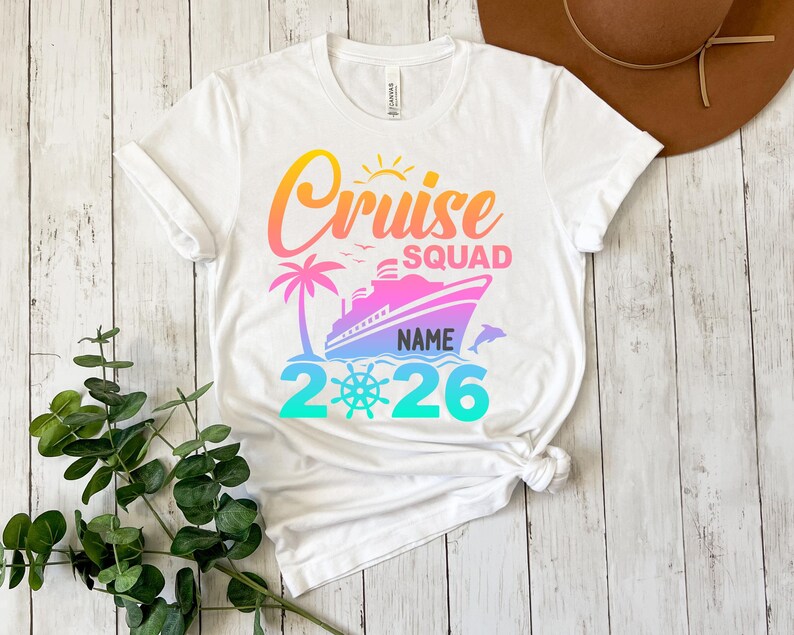 Personalized Colorful Cruise Squad 2026 Shirt, Cruise Squad Shirt, 2026 Cruise Shirt, Birthday Cruise Shirt, Family Custom Cruise Shirt imagem 4