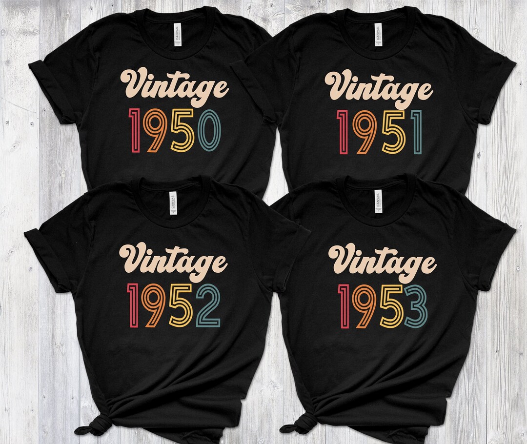 Vintage 1950 1959 T-shirt, Vintage Birthday Shirt, 70th Birthday, 70th