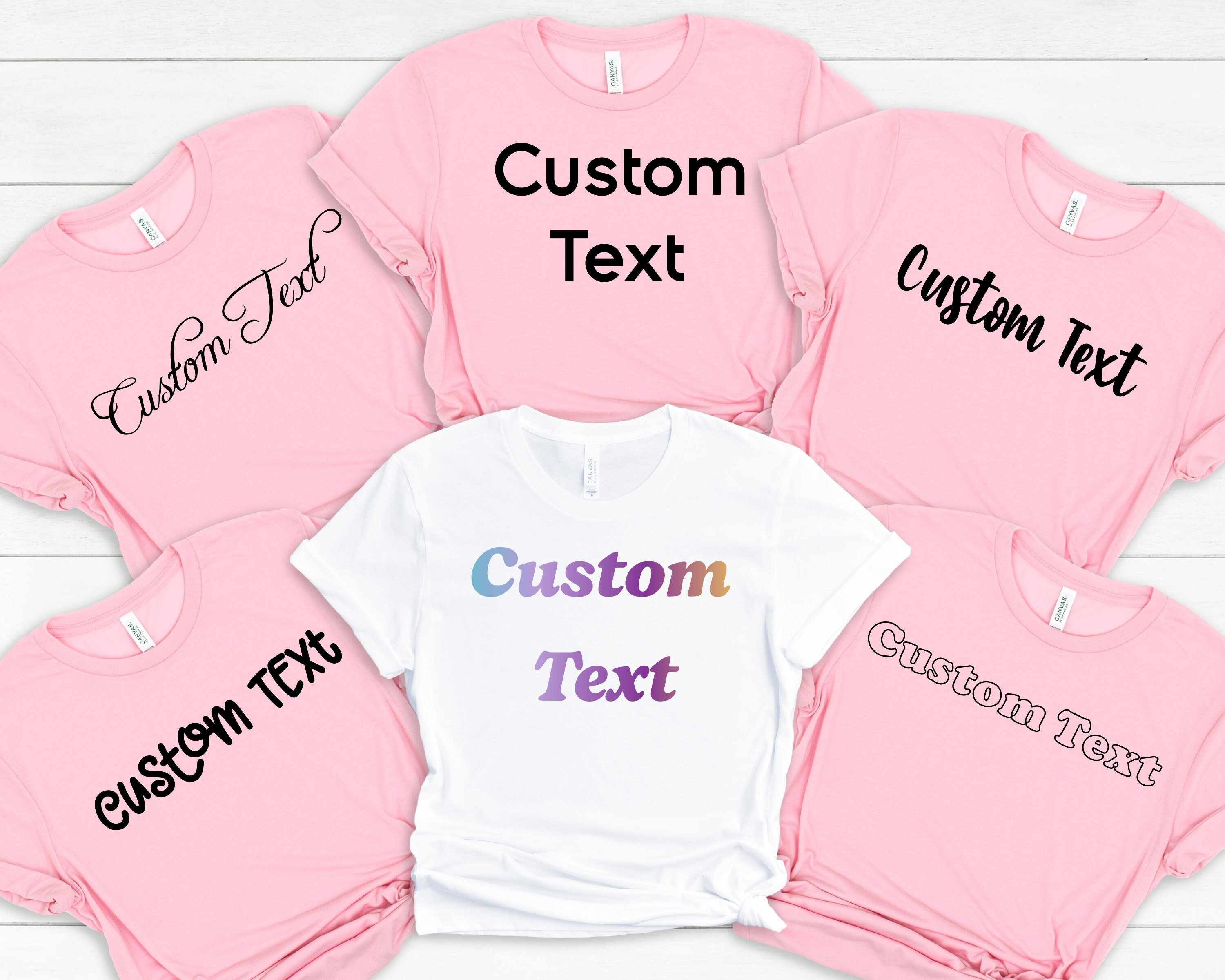 Custom Text Shirt, Customized Text Shirt, Personalization T-shirt, Your ...