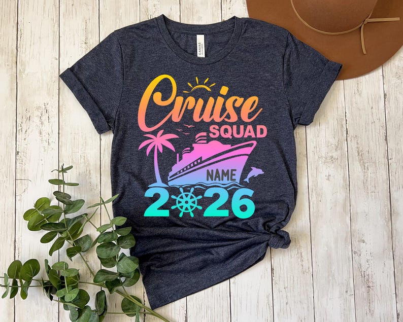 Personalized Colorful Cruise Squad 2026 Shirt, Cruise Squad Shirt, 2026 Cruise Shirt, Birthday Cruise Shirt, Family Custom Cruise Shirt imagem 2
