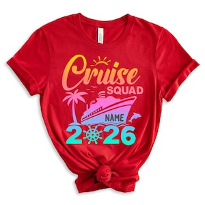Personalized Colorful Cruise Squad 2026 Shirt, Cruise Squad Shirt, 2026 Cruise Shirt, Birthday Cruise Shirt, Family Custom Cruise Shirt imagem 5