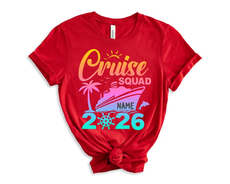 Personalized Colorful Cruise Squad 2026 Shirt, Cruise Squad Shirt, 2026 Cruise Shirt, Birthday Cruise Shirt, Family Custom Cruise Shirt imagem 5