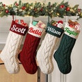 Personalized Christmas Stocking, Christmas Socks, Custom Christmas Gift idea, Knitted Christmas Stocking, Embroidery Stocking, Christmas