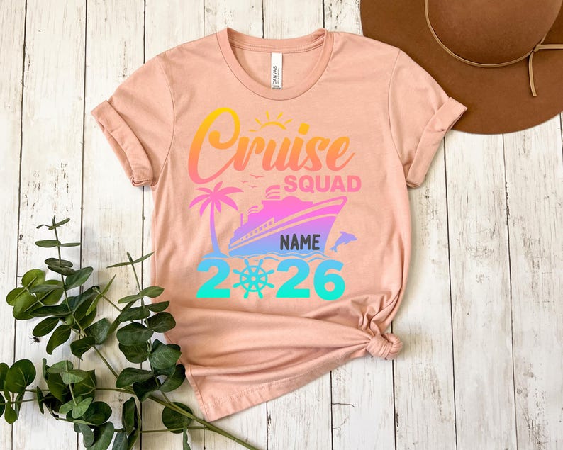 Personalized Colorful Cruise Squad 2026 Shirt, Cruise Squad Shirt, 2026 Cruise Shirt, Birthday Cruise Shirt, Family Custom Cruise Shirt imagem 6