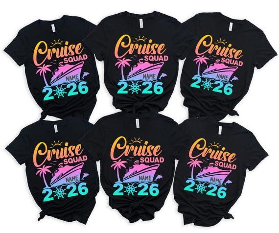 Personalized Colorful Cruise Squad 2026 Shirt, Cruise Squad Shirt, 2026 Cruise Shirt, Birthday Cruise Shirt, Family Custom Cruise Shirt