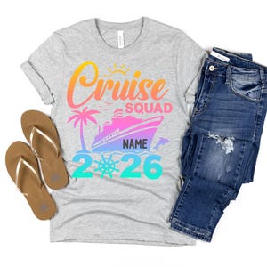 Personalized Colorful Cruise Squad 2026 Shirt, Cruise Squad Shirt, 2026 Cruise Shirt, Birthday Cruise Shirt, Family Custom Cruise Shirt imagem 7