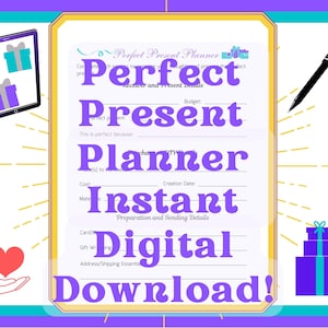 Perfect Present Planner for Many Occasions | Gift Guide Template for Graduation Mother’s Day Father’s Day