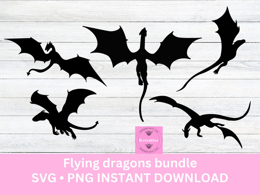 Flying Dragon Bundle Fantasy SVG PNG Instant Digital Download - Etsy Canada