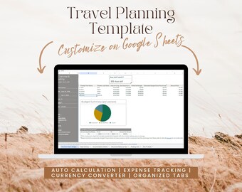 Smart Travel Planner Template | Automatic Budget Tracker & Trip Organizer | Digital Itinerary Planner Google Sheets