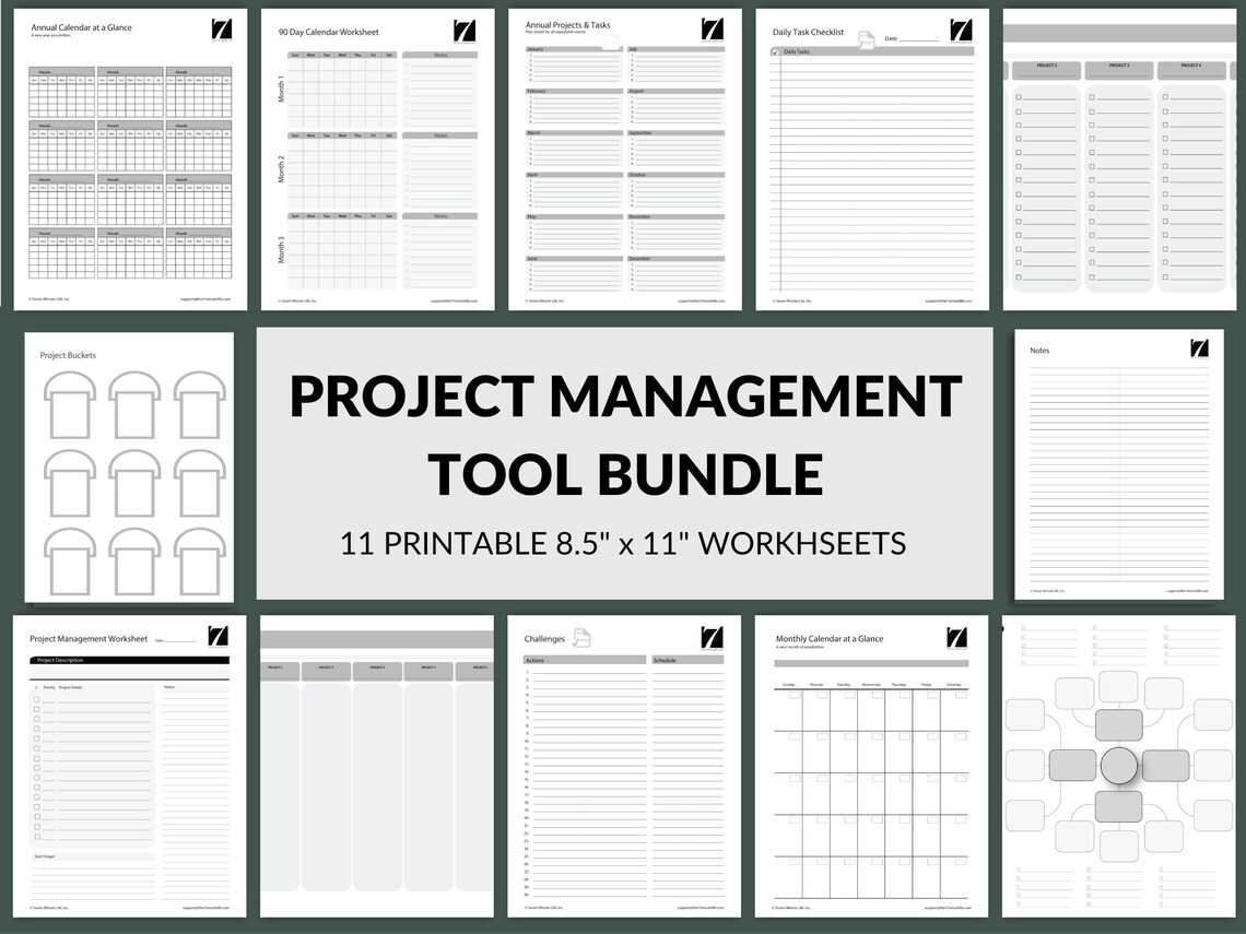 Project Management Template Worksheet Bundle Project Planner - Etsy