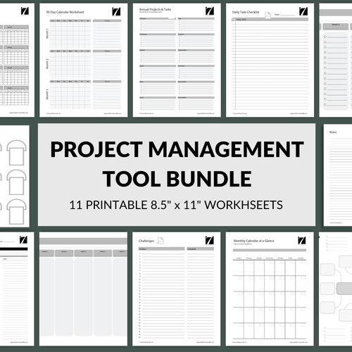 Project Management Template Worksheet Bundle Project Planner - Etsy