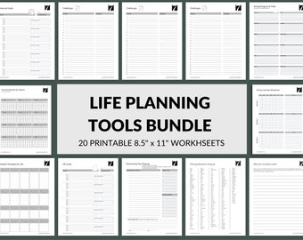 Life Plan Worksheet Bundle: Self Development & Goal Setting (Digital Download)