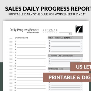 Sales &amp; Client Tracker Template | Daily Schedule Printable Small ...