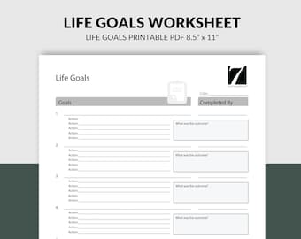 Life Goal Planning Worksheet | 7 Minute Life (PDF Download)
