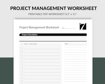 Project Management Worksheet: Printable Project Planner (PDF Download)