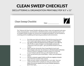 Decluttering Checklist Printable | Clean Sweep List (PDF)