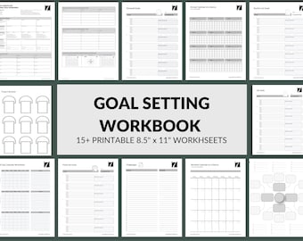 SMART Goal Setting Worksheet Bundle: Printable Goal Planner (PDF)