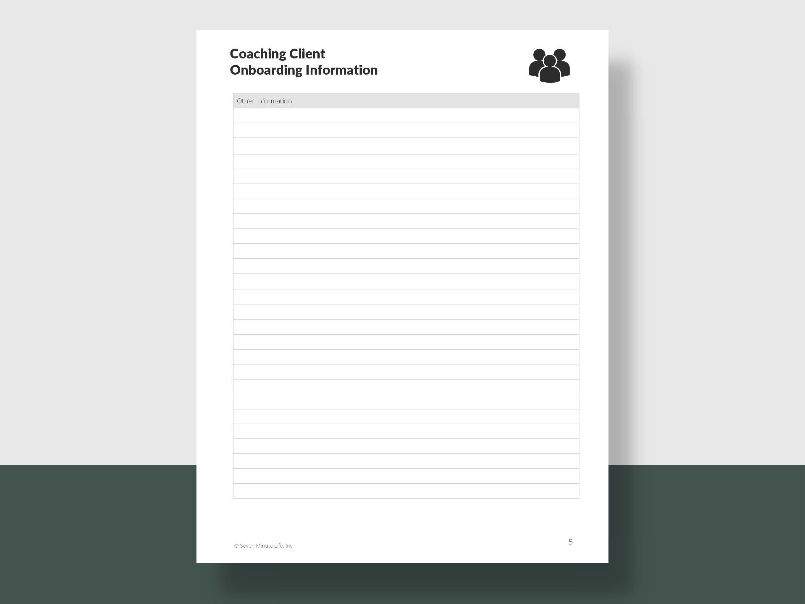 Coaching Client Intake Form: Editable Template (word & PDF) - Etsy