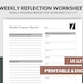 Weekly Reflection Printable | Weekly Progress Report Template | Weekly ...