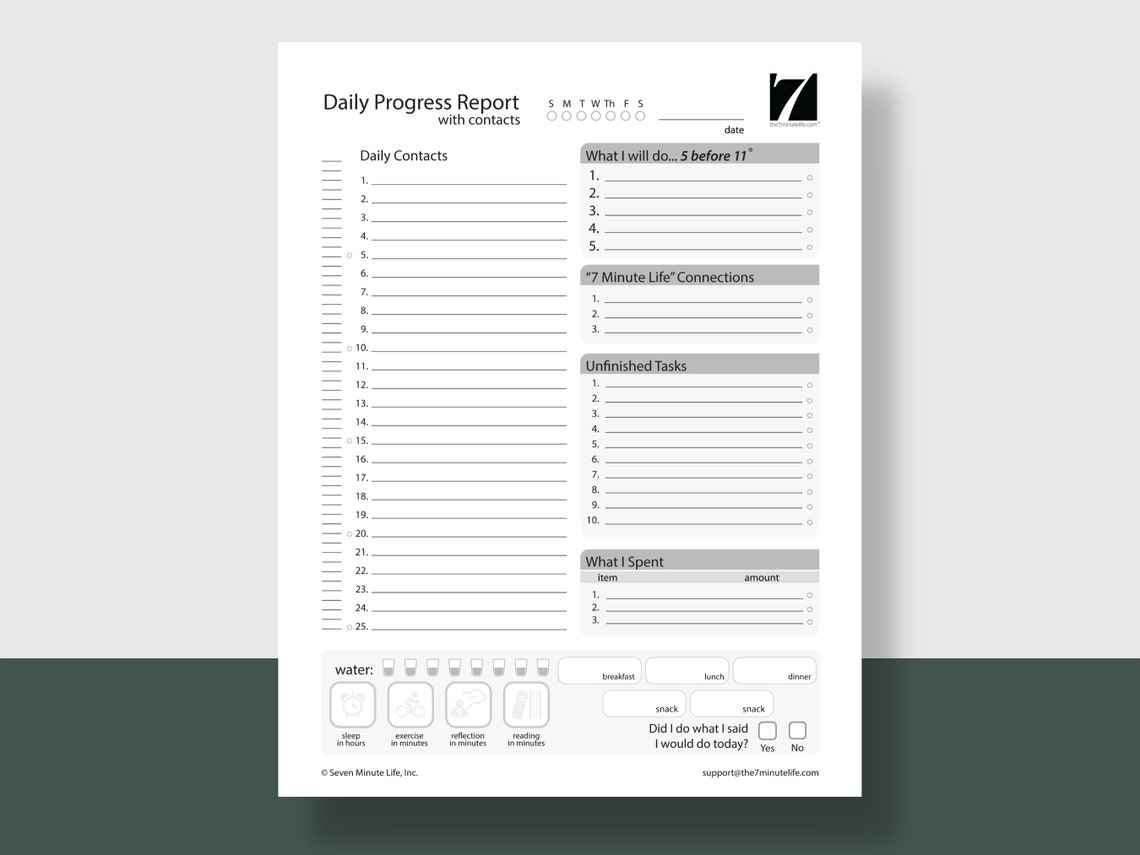 Sales &amp; Client Tracker Template | Daily Schedule Printable Small ...
