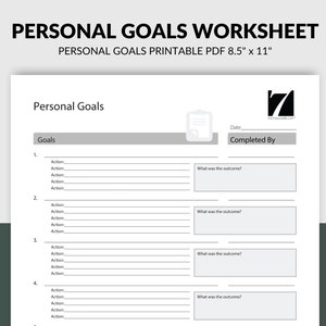 90-Day Goal Planner: Personal Goals Worksheet (Printable PDF)