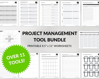 Project Management Template Bundle: Printable Planning Worksheets (PDF Download)